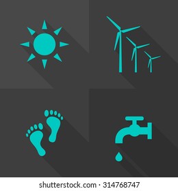 Vector Flat Icons - Ecology