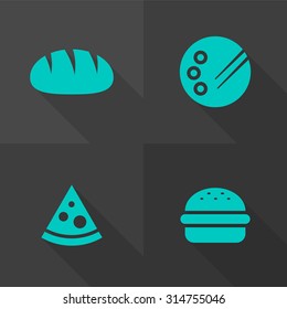 Vector Flat Icons - Food