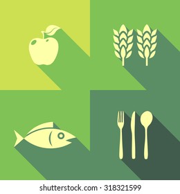 Vector Flat Icons - Food