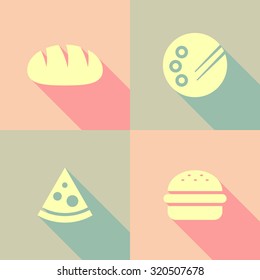 Vector Flat Icons - Food
