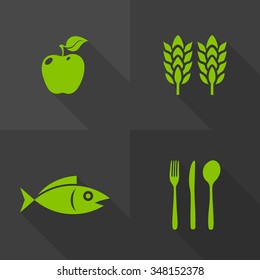 Vector Flat Icons - Food