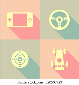 Vector Flat Icons - Games