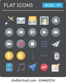 Vector flat icons for professional developers - Basic Pack 7
