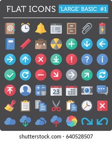 Vector flat icons for professional developers - Basic Pack 1