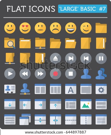 Vector flat icons for professional developers - 