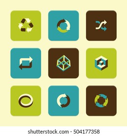 Vector Flat Icons Set - Abstract Symbols

