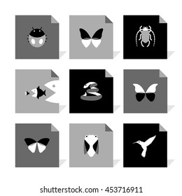Vector Flat Icons Set - Animals

