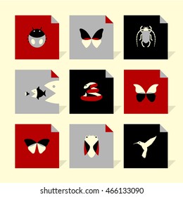 Vector Flat Icons Set - Animals

