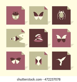 Vector Flat Icons Set - Animals

