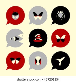 Vector Flat Icons Set - Animals

