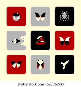 Vector Flat Icons Set - Animals

