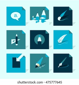 Vector Flat Icons Set - Art

