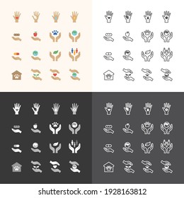 Vector flat icons set of business finance technology outline concept.