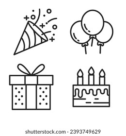 vector flat icons set celebration