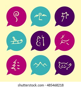 Vector Flat Icons Set - Christmas