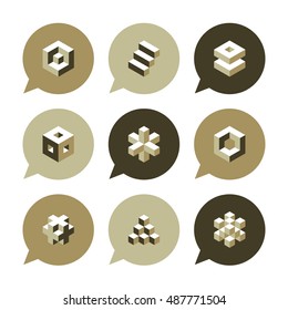 Vector Flat Icons Set - Cube Icons

