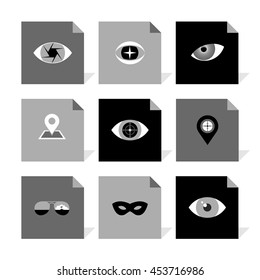 Vector Flat Icons Set - Eyes and Look

