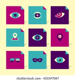 Vector Flat Icons Set - Eyes and Look

