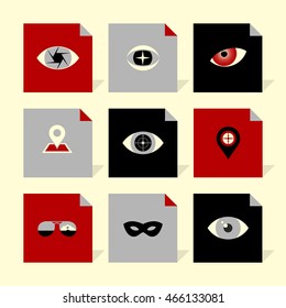 Vector Flat Icons Set - Eyes and Look

