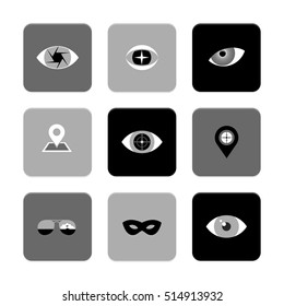 Vector Flat Icons Set - Eyes and Look

