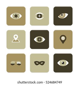 Vector Flat Icons Set - Eyes and Look

