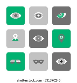 Vector Flat Icons Set - Eyes and Look

