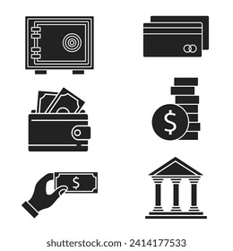 iconos de pantalla plana conjunto finanzas
