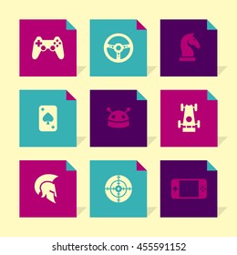 Vector Flat Icons Set - Game

