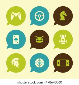 Vector Flat Icons Set - Game

