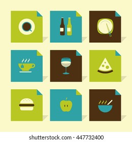 Vector Flat Icons Set - Gastronomy 