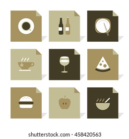 Vector Flat Icons Set - Gastronomy