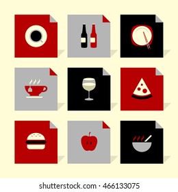 Vector Flat Icons Set - Gastronomy

