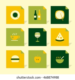 Vector Flat Icons Set - Gastronomy

