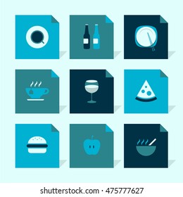 Vector Flat Icons Set - Gastronomy

