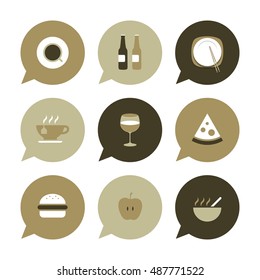 Vector Flat Icons Set - Gastronomy

