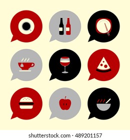 Vector Flat Icons Set - Gastronomy

