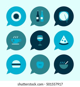 Vector Flat Icons Set - Gastronomy

