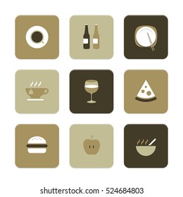 Vector Flat Icons Set - Gastronomy

