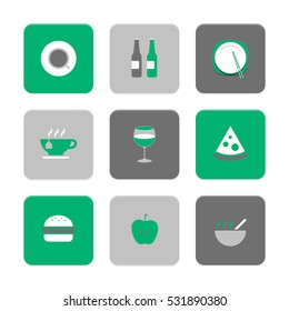 Vector Flat Icons Set - Gastronomy

