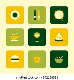 Vector Flat Icons Set - Gastronomy

