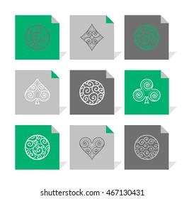 Vector Flat Icons Set - Ornamental Abstract
