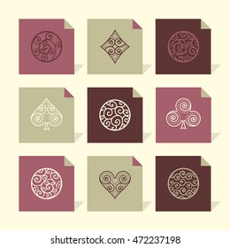 Vector Flat Icons Set - Ornamental Abstract

