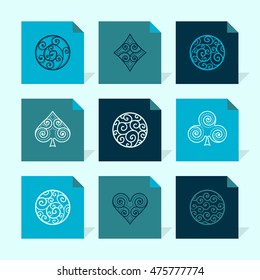 Vector Flat Icons Set - Ornamental Abstract

