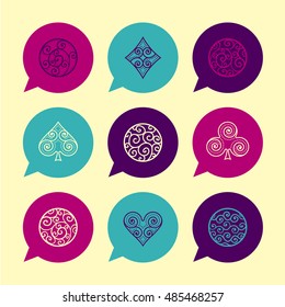 Vector Flat Icons Set - Ornamental Abstract