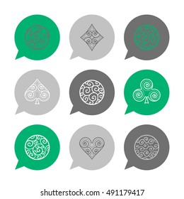 Vector Flat Icons Set - Ornamental Abstract

