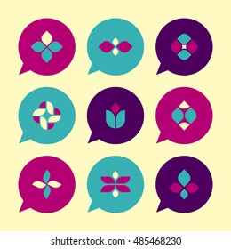 Vector Flat Icons Set - Plant Symbols