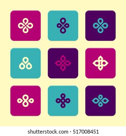Vector Flat Icons Set - Plant Symbols

