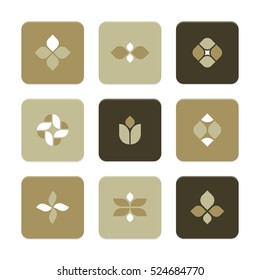 Vector Flat Icons Set - Plant Symbols

