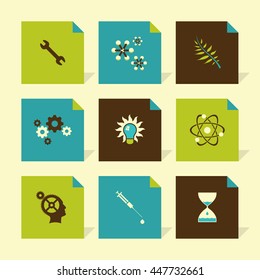Vector Flat Icons Set - Science
