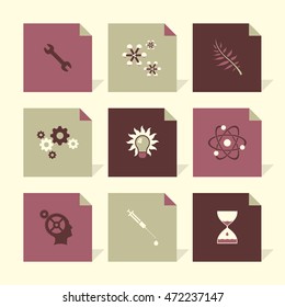 Vector Flat Icons Set - Science

